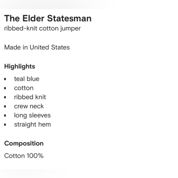 The Elder Statesman Ribbed Knit 100% Cotton Sweater L - Picture 5 of 12